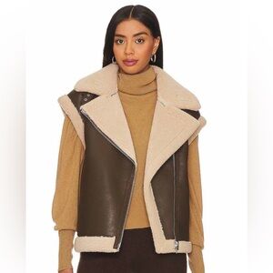 Heartloom Brown and Cream Sherling Vest size XS